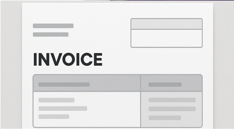 Printed invoice form sample